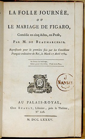 Edition originale du Mariage de Figaro