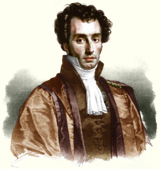 Mathieu Orfila dans les années 1820. Lithographie d'Antoine Maurin (1793-1860), colorisée