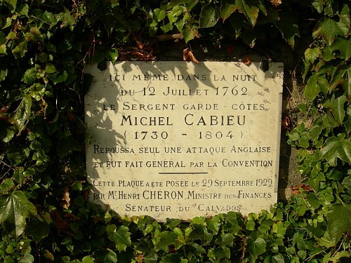 Plaque commémorant l'exploit de Michel Cabieu