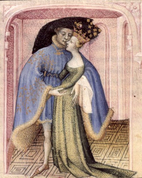 Un couple d'élégants au début du XVe siècle (Épître d'Othéa, Christine de Pizan)