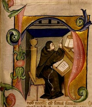 Moine copiste du XIIe siècle