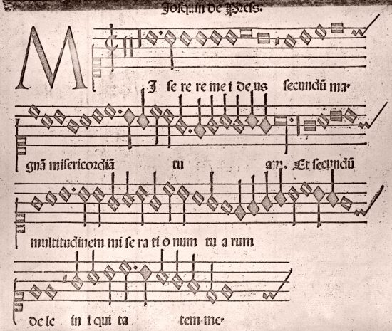 Miserere mei. Composition de Josquin des Prés. Extrait de Liber selectarum cantonium (1520) Miserere mei. Composition de Josquin des Prés. Extrait de Liber selectarum cantonium (1520)
