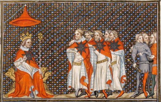 Jean II instituant l'ordre de l'Étoile (enluminure extraite des Grandes chroniques de France)