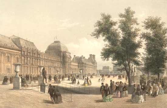 Le palais et le jardin des Tuileries au milieu du XIXe siècle, par Jules Arnout