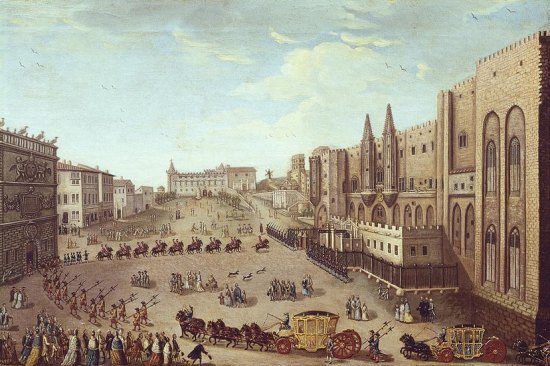 Palais des papes à Avignon, au XVIIIe siècle