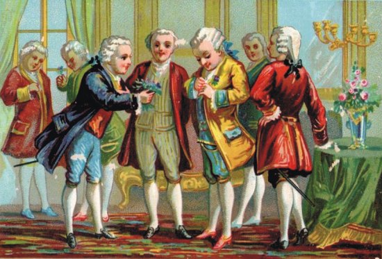 Antoine Parmentier offre une fleur de pomme de terre au roi Louis XVI