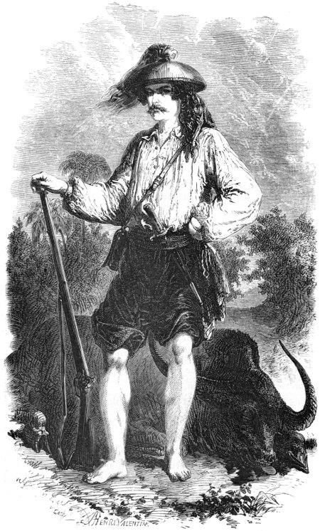 Paul de La Gironière en costume de chasse