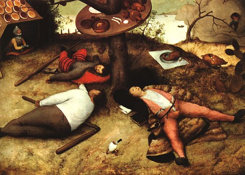 Pays de Cocagne. Peinture de Bruegel l'Ancien (1567)
