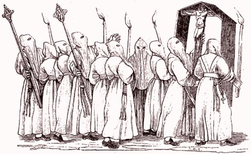 La procession des Pénitents blancs D'après une gravure satirique de 1583
