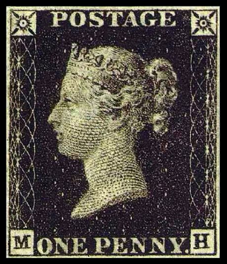 Le One penny noir, dit Penny Black, 1840