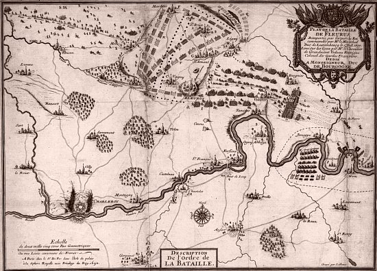 Plan de la bataille de Fleurus