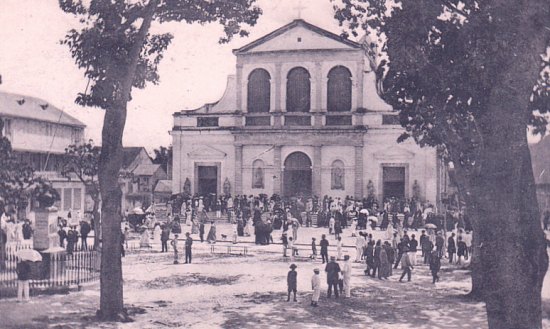 Eglise de Pointe-à-Pitre reconstruite en fer après le tremblement de terre du 8 février 1843