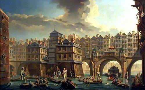 Pont Notre-Dame à Paris. Peinture de Nicolas-Jean-Baptiste Raguenet (1756) Pont Notre-Dame à Paris. Peinture de Nicolas-Jean-Baptiste Raguenet (1756)