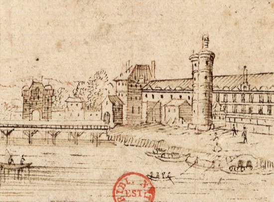 Le Pont Rouge, qui fut emporté par les glaces le 20 février 1684