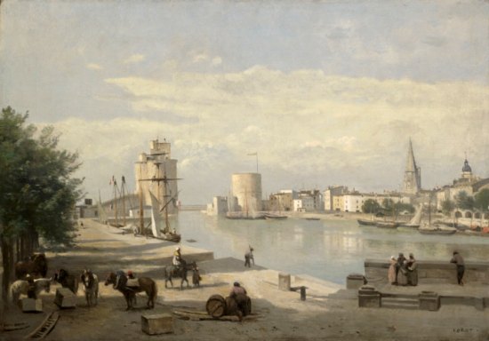 Le port de La Rochelle. Peinture de Jean-Baptiste Corot (1851)