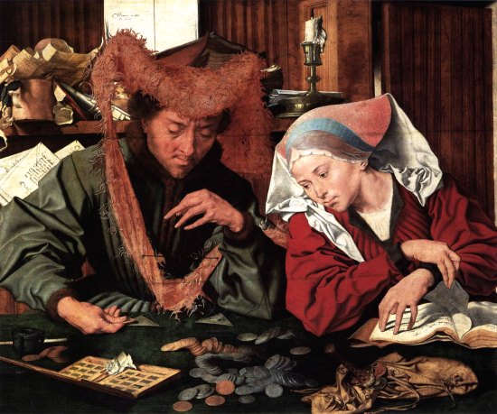 Le Changeur et sa femme, par Marinus van Reymerswaleune (1539)