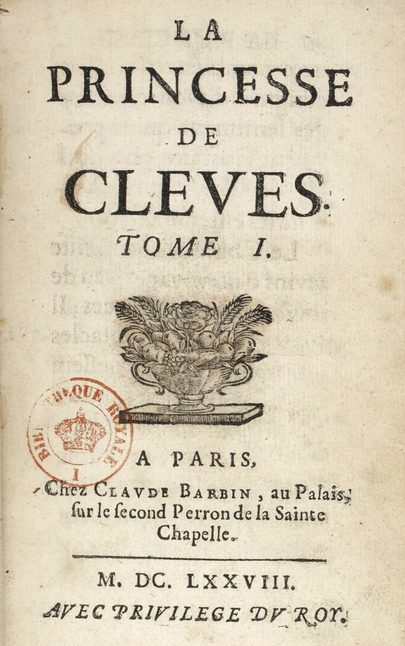 Première édition de La Princesse de Clèves (1678)