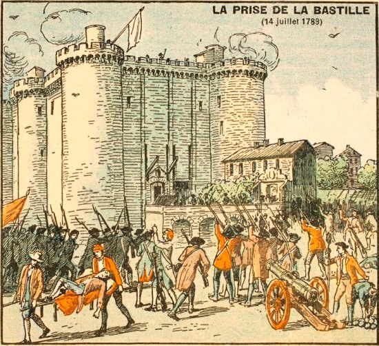 Prise de la Bastille le 14 juillet 1789. Illustration publiée dans Histoire de France (Tome 1) de Gustave Gautherot, paru en 1934