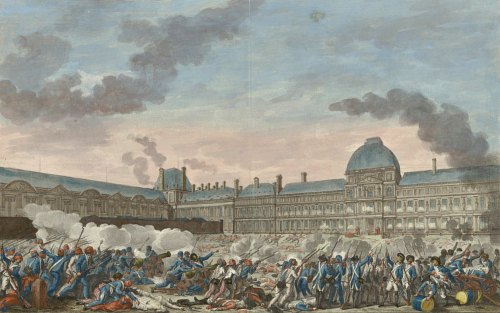 Journée du 10 août 1792. Dessiné par Monnet (1792), gravé par Helman (1793)