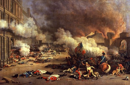 Prise du palais des Tuileries le 10 août 1792. Peinture de Bertaux