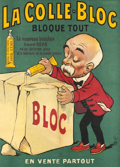 Publicité pour la colle Bloc (1909)