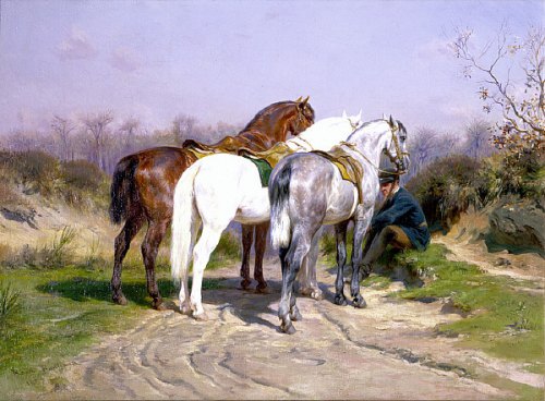 Relais de chasse. Peinture de Rosa Bonheur (1887)