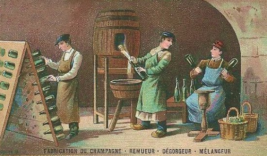 Fabrication du champagne : remueur, dégorgeur et mélangeur