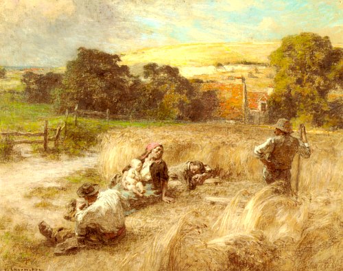 Repos après la moisson. Peinture de Léon-Augustin Lhermitte (1844-1925)