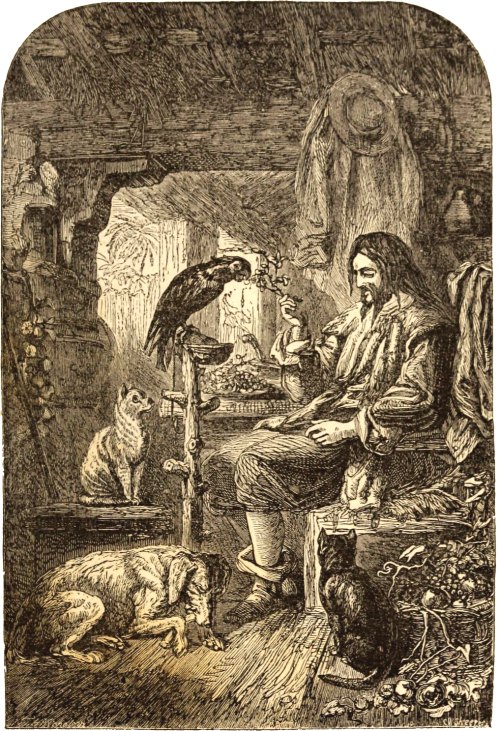 Robinson Crusoé, roi de l'île dînant avec toute sa cour Robinson Crusoé, roi de l'île dînant avec toute sa cour