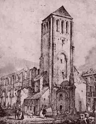 Ruines de l'église Saint-Pierre-Empont au XIXe siècle