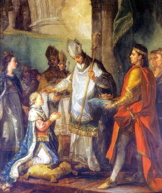 Sacre de saint Louis. Peinture de Charles van Loo (1705-1765)