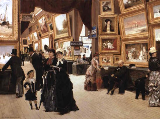 Un coin du Salon du Louvre en 1880, par Edouard Joseph Dantan