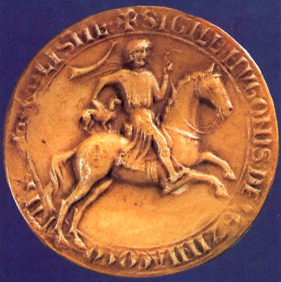 Avers du sceau de Hugues X de Lusignan (1224)