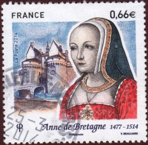 Timbre à l'effigie d'Anne de Bretagne émis en 2014