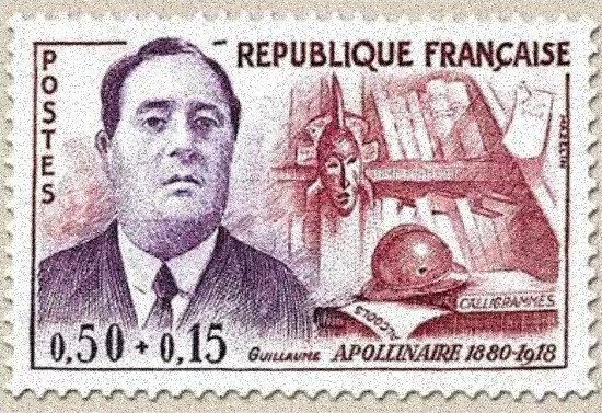 Timbre émis en mai 1961 à l'effigie de Guillaume Apollinaire Timbre émis en mai 1961 à l'effigie de Guillaume Apollinaire