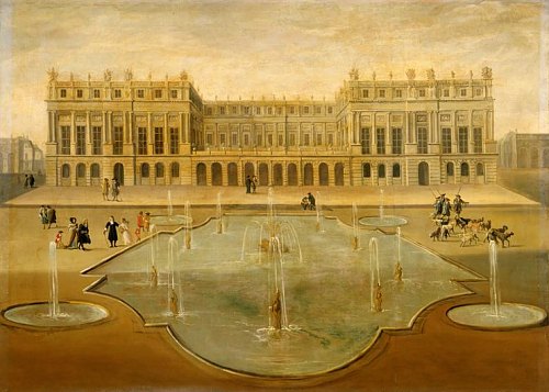 Vue du château de Versailles sur le parterre d'eau vers 1675