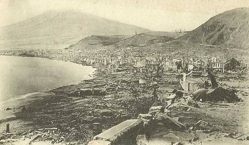 Vue de Saint-Pierre de la Martinique le 30 juin 1902