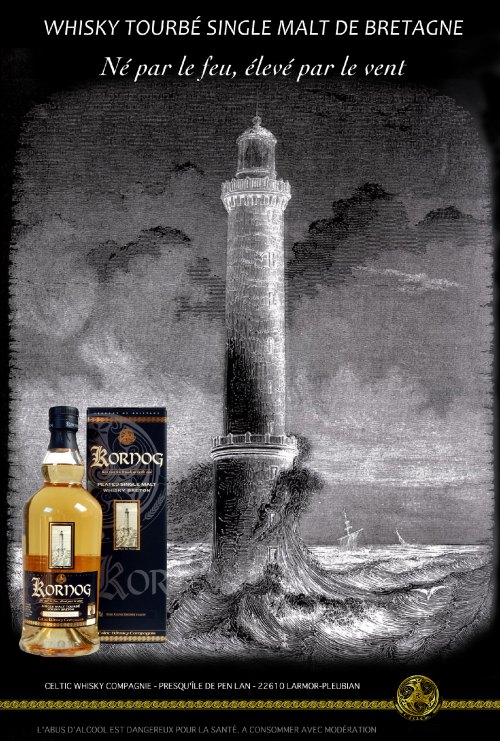 Affiche publicitaire pour le whisky Kornog de la distillerie Glann ar Mor