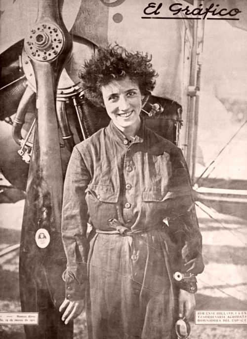 Adrienne Bolland. Photo publiée dans le journal El Grafico du 19 mars 1921