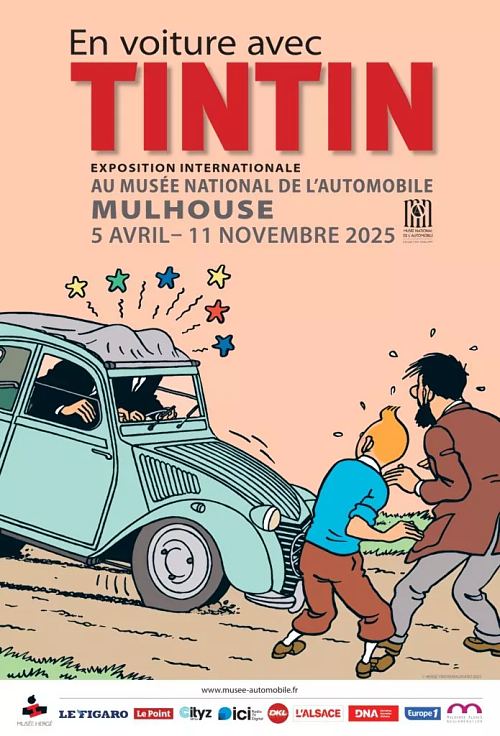 Affiche de l'exposition En voiture avec Tintin