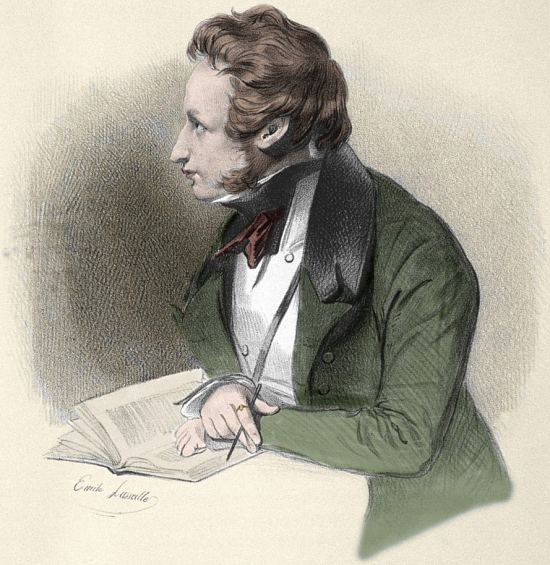 Alfred de Vigny. Lithographie d'Émile Lassalle (1811-1871)