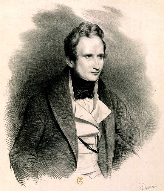 Alfred de Vigny. Gravure d'Achille Dévéria (1800-1857)