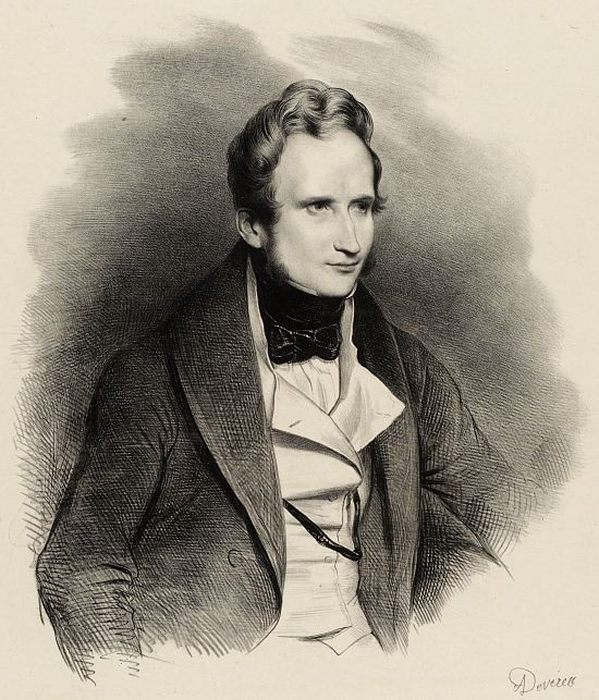 Alfred de Vigny. Gravure d'Achille Devéria (1800-1857) réalisée en 1831