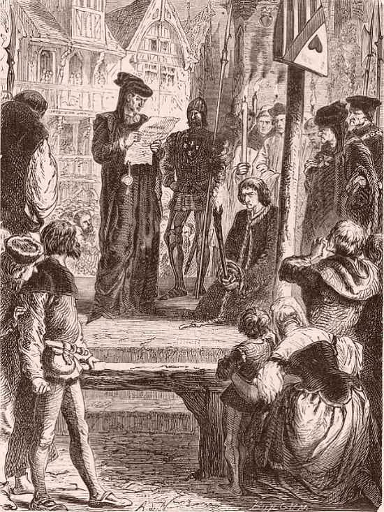 Jacques Coeur faisant amende honorable sur la place de Poitiers en 1453