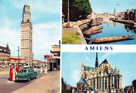 Amiens et la tour Perret. Carte multi-vues