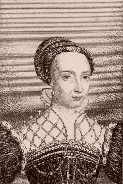 Anne de Pisseleu, duchesse d'Étampes. Gravure extraite des albums du roi Louis-Philippe constitués dans la première moitié du XIXe siècle