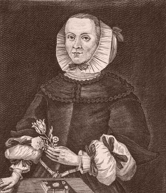 Antoinette Bourignon. Gravure allemande extraite du fonds de la Bibliothèque scientifique générale de Hambourg