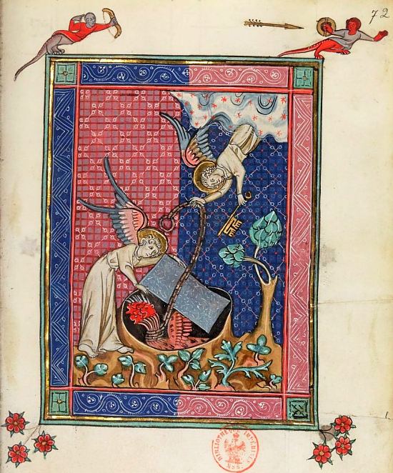 Apocalypse de Saint Jean, en français, datant du XIVe siècle (manuscrit français n°13096 de la BnF)