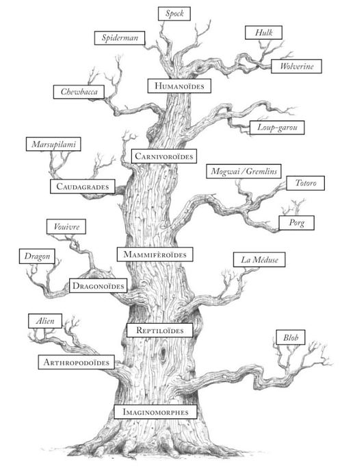 Arbre phylogénétique des espèces imaginaires