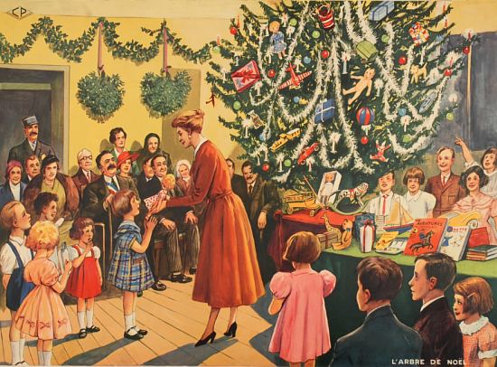 L'arbre de Noël. Tableau d'enseignement des éditions Rossignol (1953)